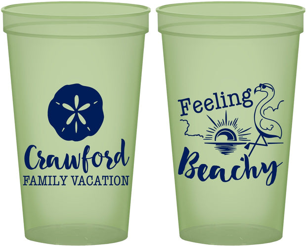 Custom Family Vacation 22 oz Glow In The Dark Cups - Feeling Beachy | 180009