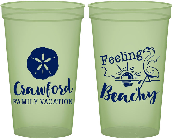 Custom Family Vacation 22 oz Glow In The Dark Cups - Feeling Beachy | 180009