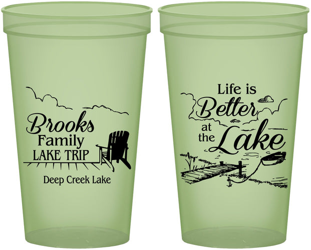 Custom Family Vacation 22 oz Glow In The Dark Cups - Lake Camping | 180012