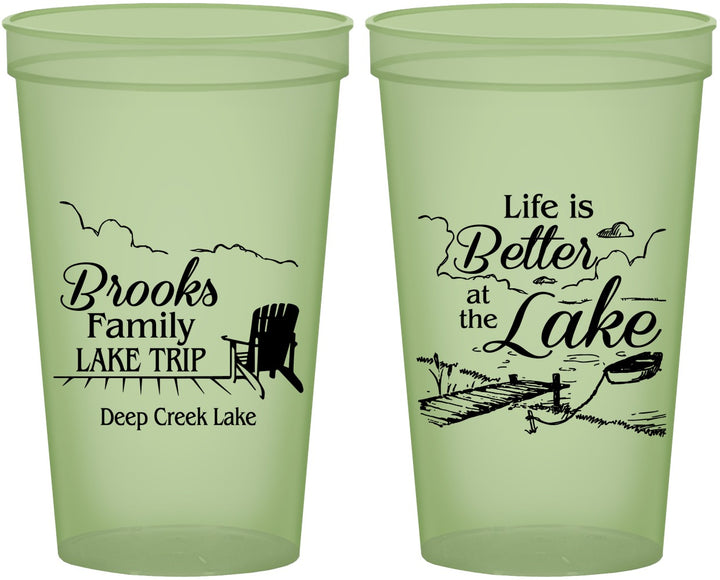 Custom Family Vacation 22 oz Glow In The Dark Cups - Lake Camping | 180012