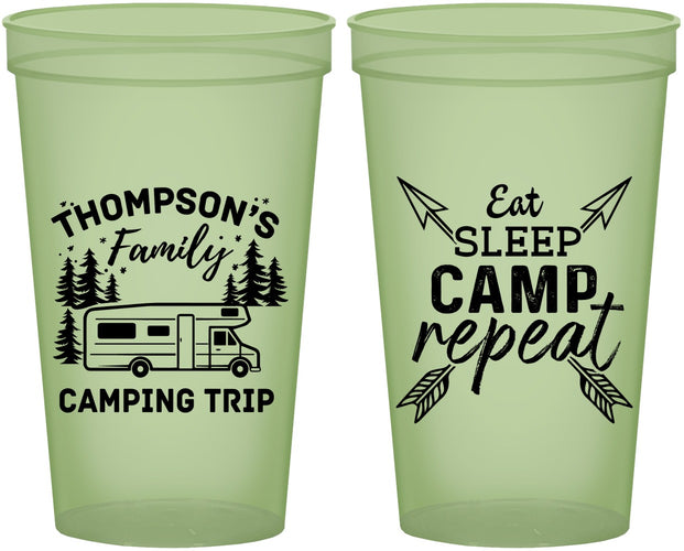 Custom Family Vacation 22 oz Glow In The Dark Cups - Camping Trip | 180016