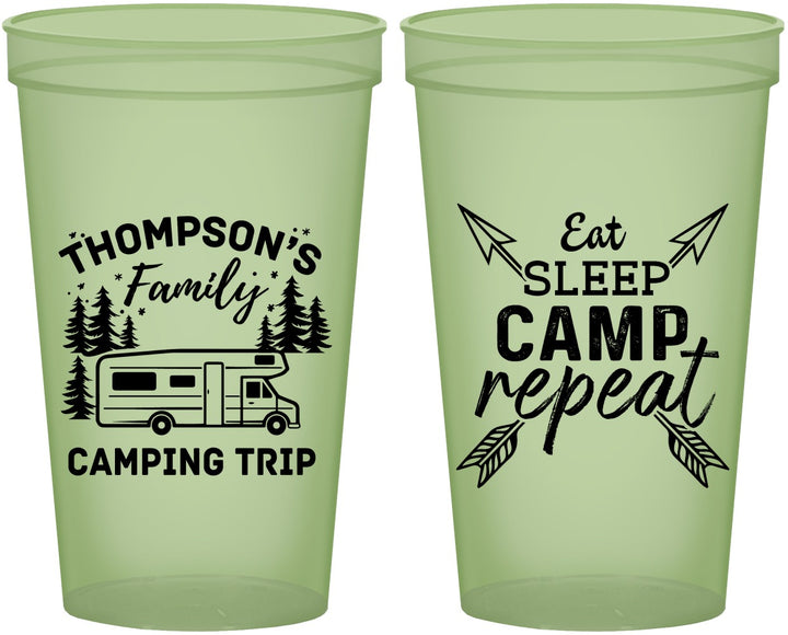 Custom Family Vacation 22 oz Glow In The Dark Cups - Camping Trip | 180016