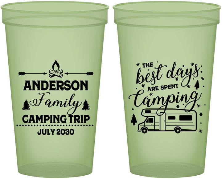 Custom Family Vacation 22 oz Glow In The Dark Cups - Camping Trip | 180017