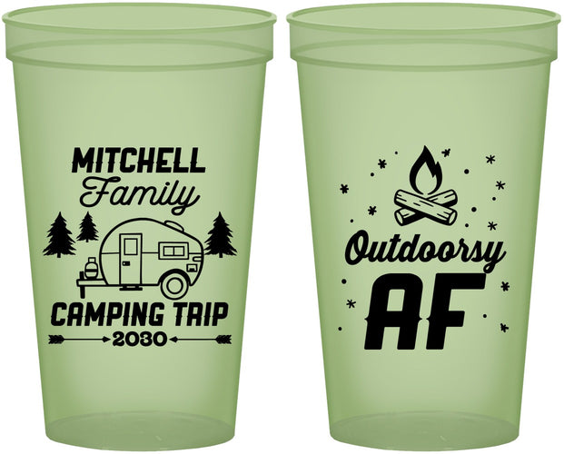 Custom Family Vacation 22 oz Glow In The Dark Cups - Camping Trip | 180018