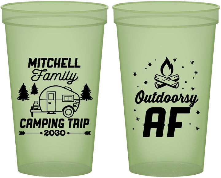 Custom Family Vacation 22 oz Glow In The Dark Cups - Camping Trip | 180018