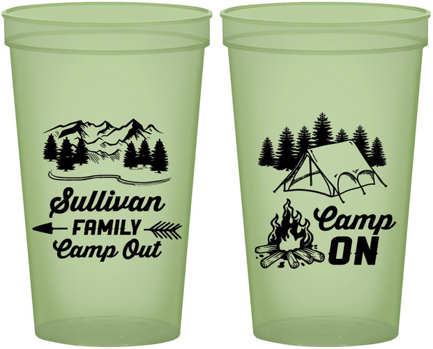Custom Family Vacation 22 oz Glow In The Dark Cups - Family Camp Out | 180019