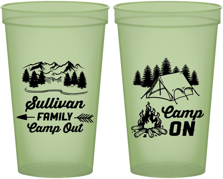 Custom Family Vacation 22 oz Glow In The Dark Cups - Family Camp Out | 180019