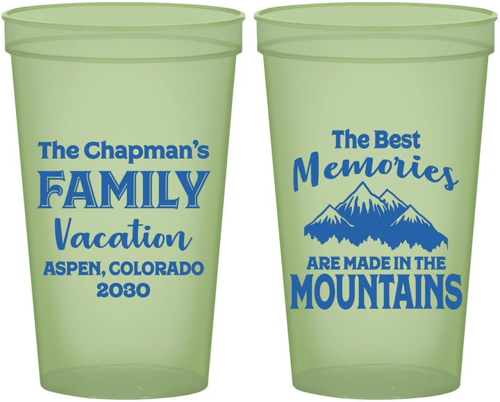 Custom Family Vacation 22 oz Glow In The Dark Cups - Mountains | 180021
