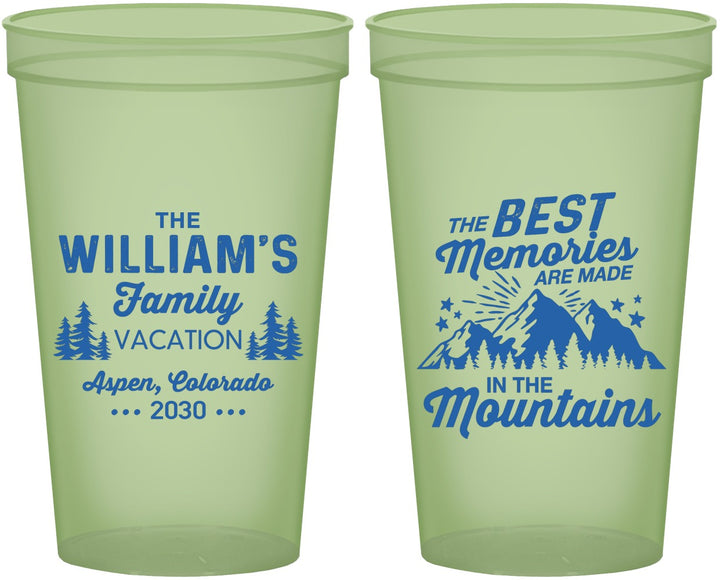 Custom Family Vacation 22 oz Glow In The Dark Cups - Mountains | 180022