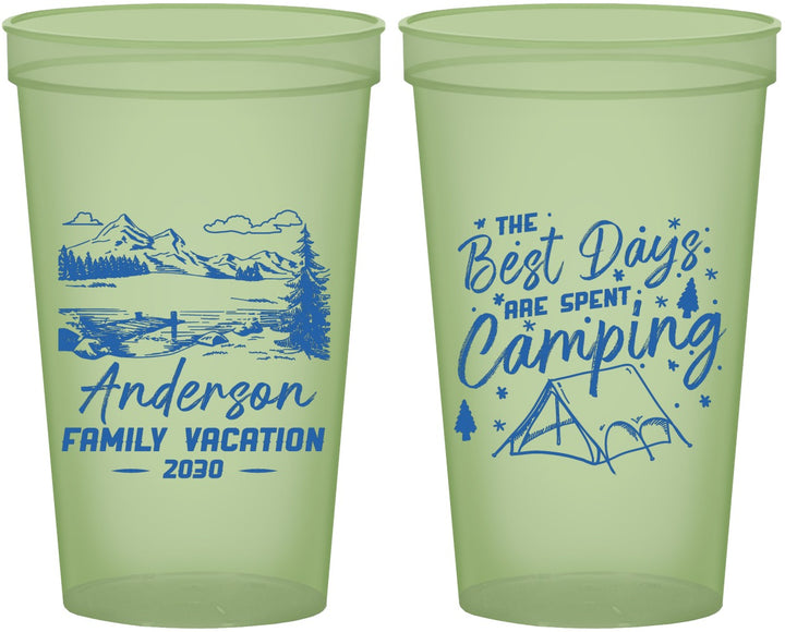 Custom Family Vacation 22 oz Glow In The Dark Cups - Camping Trip | 180025