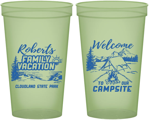 Custom Family Vacation 22 oz Glow In The Dark Cups - Camping Trip | 180026