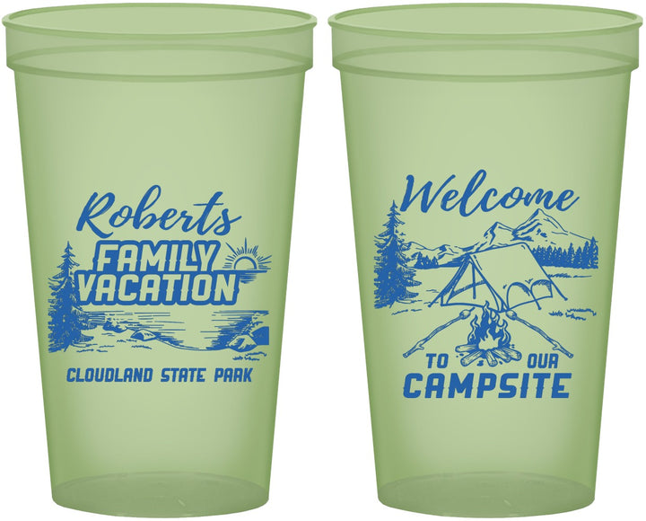 Custom Family Vacation 22 oz Glow In The Dark Cups - Camping Trip | 180026
