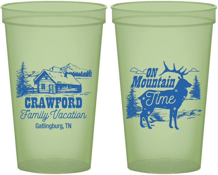 Custom Family Vacation 22 oz Glow In The Dark Cups - Mountain | 180027
