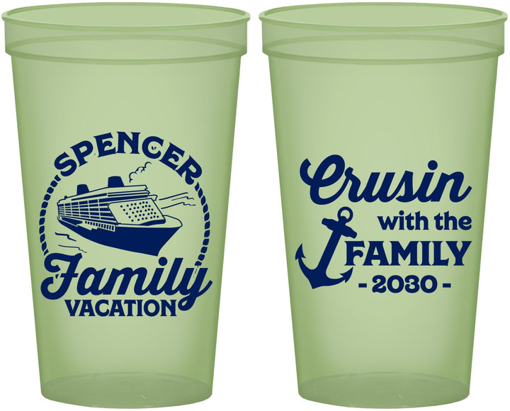 Custom Family Vacation 22 oz Glow In The Dark Cups - Cruisin Ship | 180037