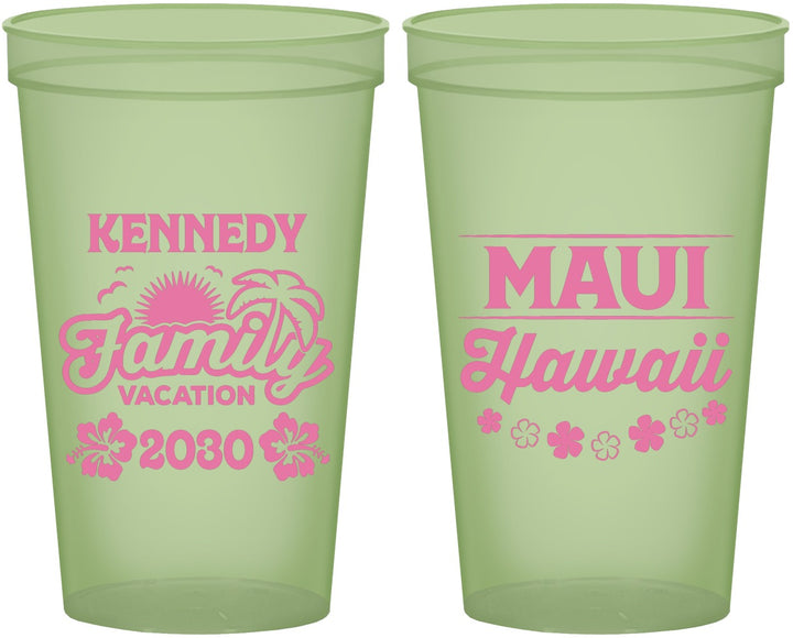Custom Family Vacation 22 oz Glow In The Dark Cups - Hawaii | 180040