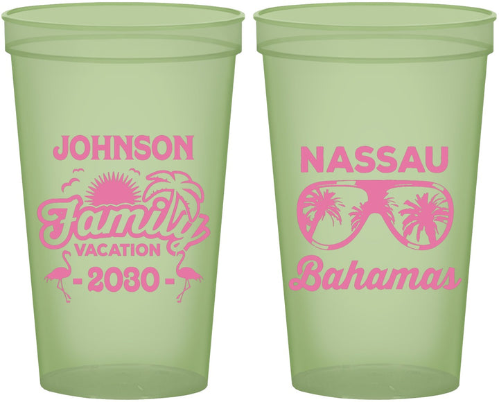 Custom Family Vacation 22 oz Glow In The Dark Cups - Bahamas | 180041