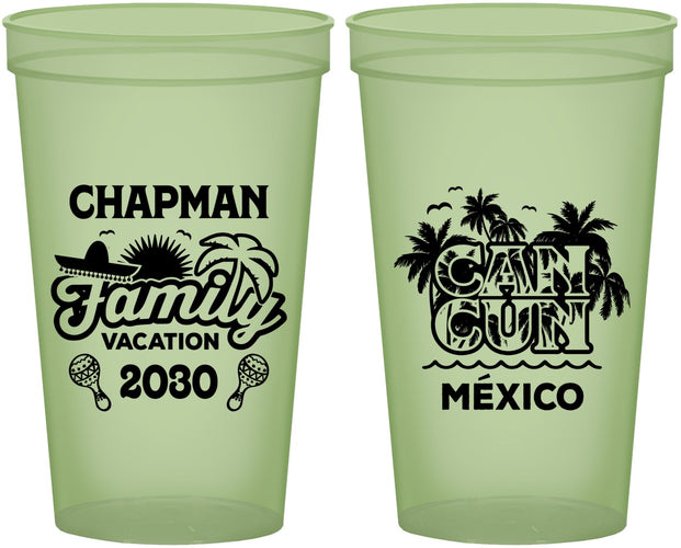 Custom Family Vacation 22 oz Glow In The Dark Cups - Cancun | 180042