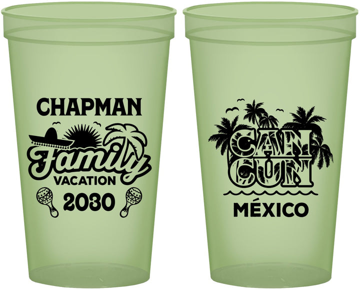Custom Family Vacation 22 oz Glow In The Dark Cups - Cancun | 180042