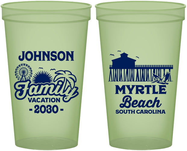 Custom Family Vacation 22 oz Glow In The Dark Cups - Myrtle Beach | 180045