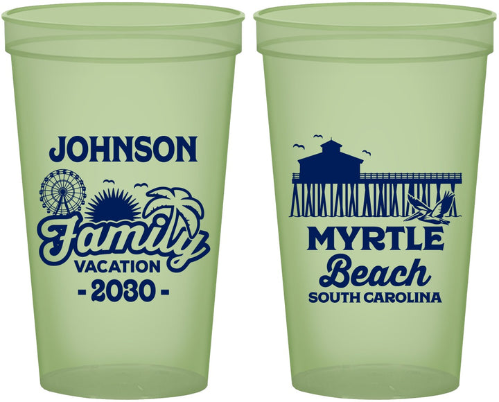 Custom Family Vacation 22 oz Glow In The Dark Cups - Myrtle Beach | 180045