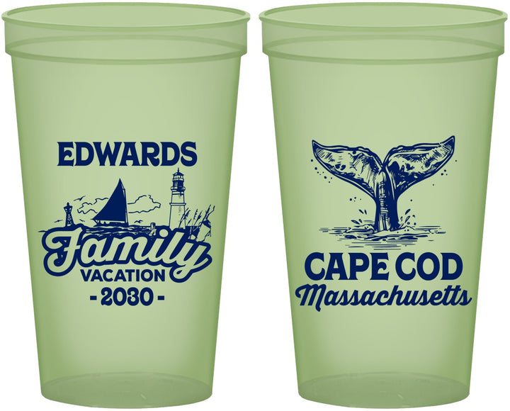 Custom Family Vacation 22 oz Glow In The Dark Cups - Cape Cod | 180046