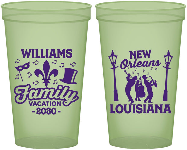 Custom Family Vacation 22 oz Glow In The Dark Cups - New Orleans | 180047
