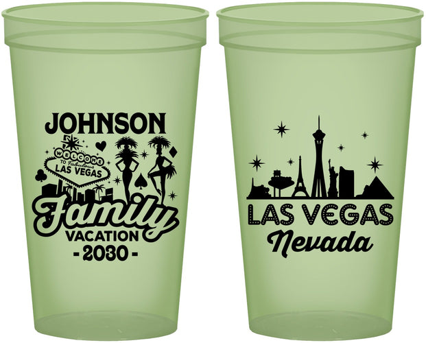 Custom Family Vacation 22 oz Glow In The Dark Cups - Las Vegas | 180048