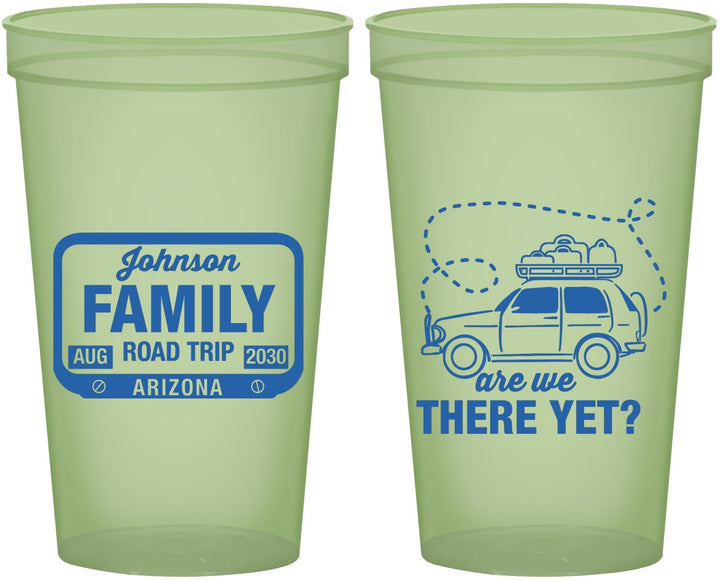 Custom Family Vacation 22 oz Glow In The Dark Cups - Road Trip Car | 180050