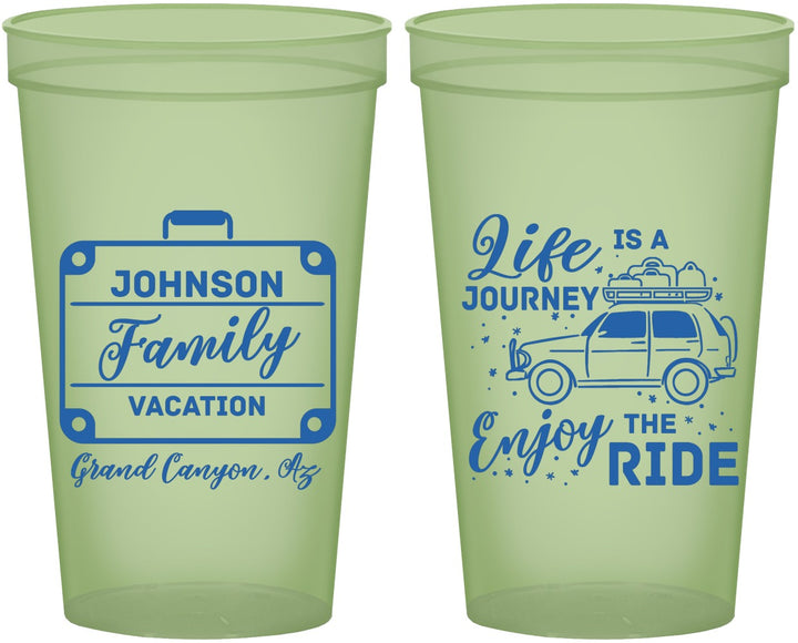 Custom Family Vacation 22 oz Glow In The Dark Cups - Road Trip Car | 180051