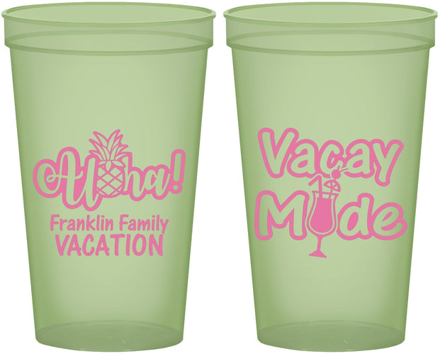 Custom Family Vacation 22 oz Glow In The Dark Cups - Hawaii | 180053