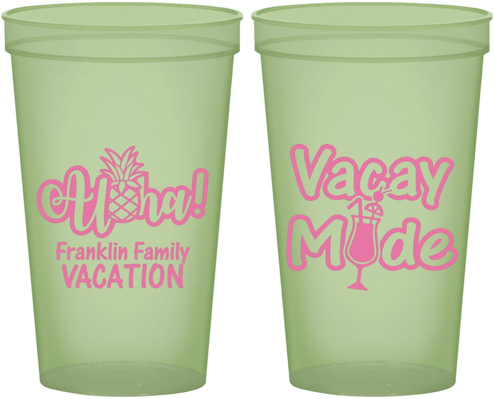 Custom Family Vacation 22 oz Glow In The Dark Cups - Hawaii | 180053