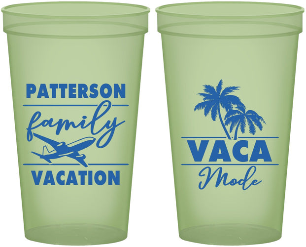 Custom Family Vacation 22 oz Glow In The Dark Cups - Vaca Mode Trip | 180054