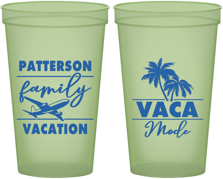 Custom Family Vacation 22 oz Glow In The Dark Cups - Vaca Mode Trip | 180054
