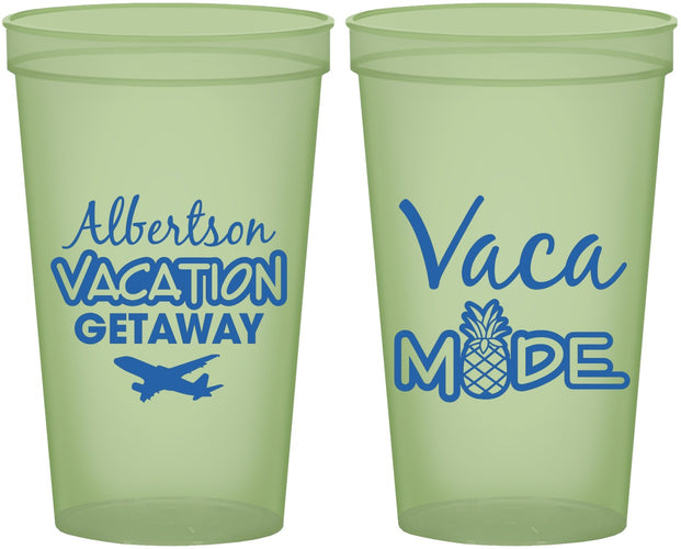 Custom Family Vacation 22 oz Glow In The Dark Cups - Vacay Vibes Trip | 180055
