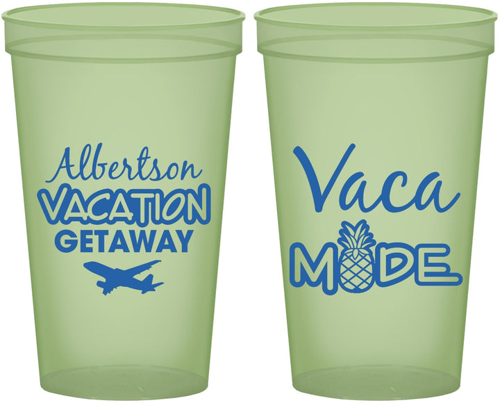 Custom Family Vacation 22 oz Glow In The Dark Cups - Vacay Vibes Trip | 180055