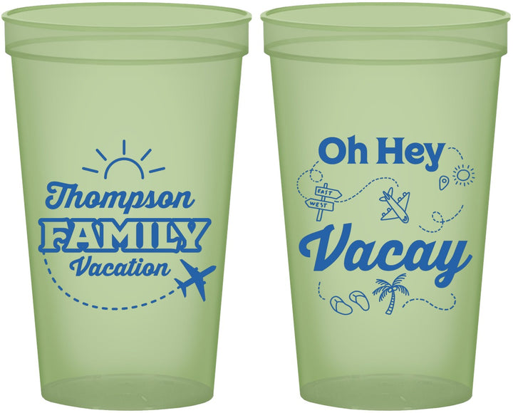 Custom Family Vacation 22 oz Glow In The Dark Cups - Beach | 180056