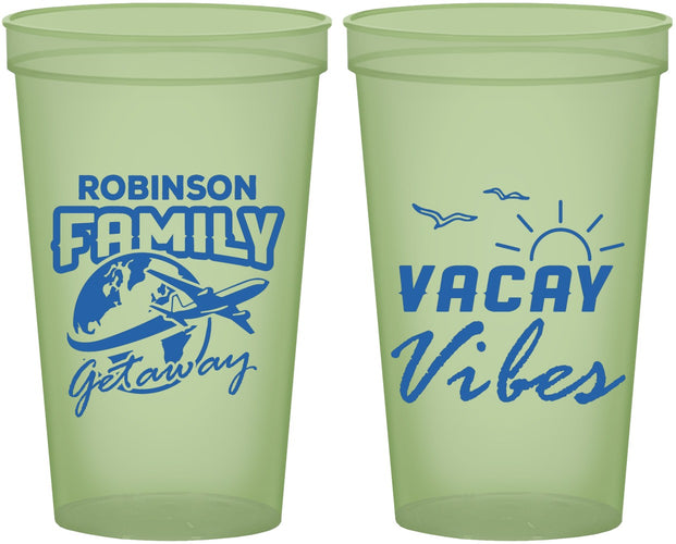 Custom Family Vacation 22 oz Glow In The Dark Cups - Vacay Vibes | 180057