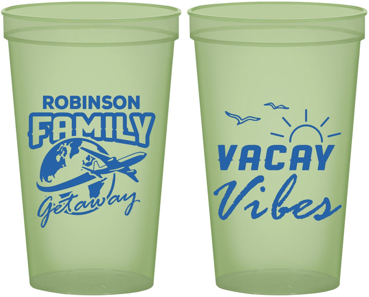 Custom Family Vacation 22 oz Glow In The Dark Cups - Vacay Vibes | 180057