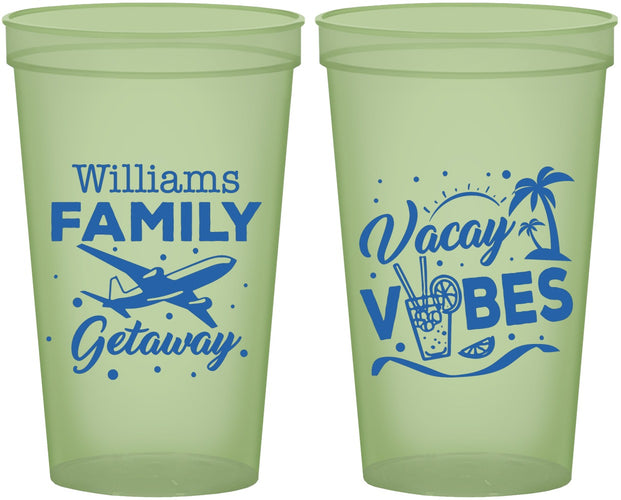 Custom Family Vacation 22 oz Glow In The Dark Cups - Life Is Good At The Beach | 180058