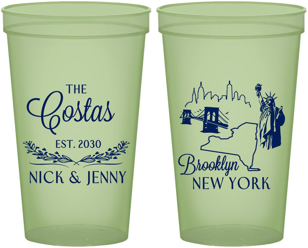 Custom Wedding 22 oz Glow In The Dark Cups - New  York | 181