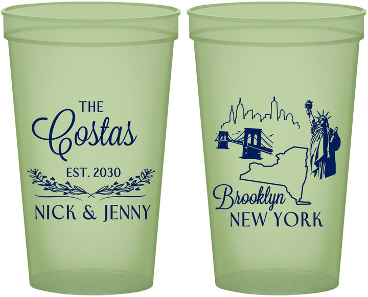 Custom Wedding 22 oz Glow In The Dark Cups - New  York | 181