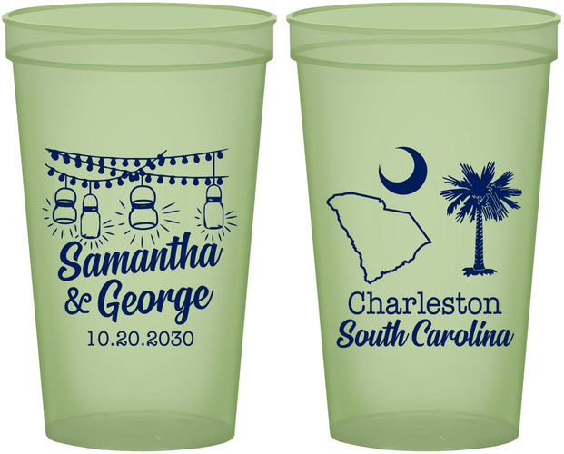 Custom Wedding 22 oz Glow In The Dark Cups - South Carolina | 189