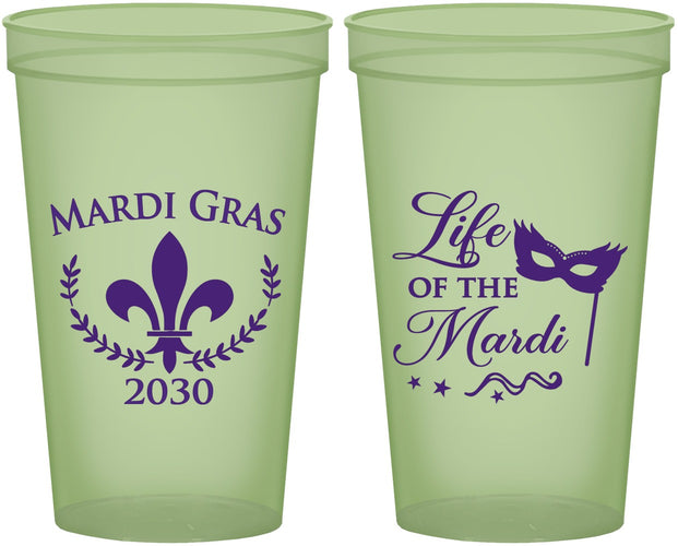 Custom Mardi Gras 22 oz Glow In The Dark Cups - Life Of The Mardi | 190004