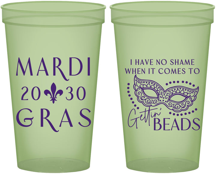 Custom Mardi Gras 22 oz Glow In The Dark Cups - Nola New Orleans | 190006