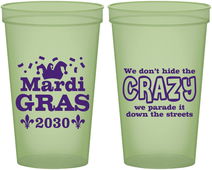 Custom Mardi Gras 22 oz Glow In The Dark Cups - Fleur De Lis | 190009