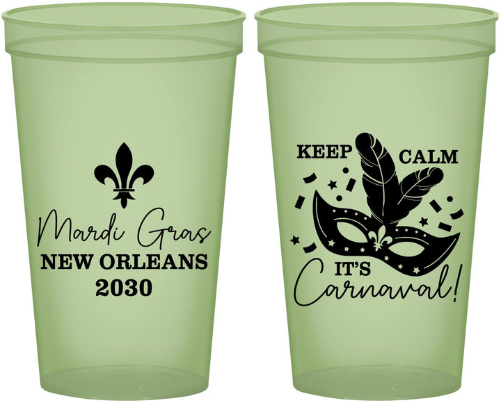 Custom Mardi Gras 22 oz Glow In The Dark Cups - Fleur De Lis Carnaval | 190011