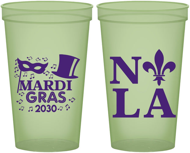 Custom Mardi Gras 22 oz Glow In The Dark Cups - Nola Fleur De Lis | 190014