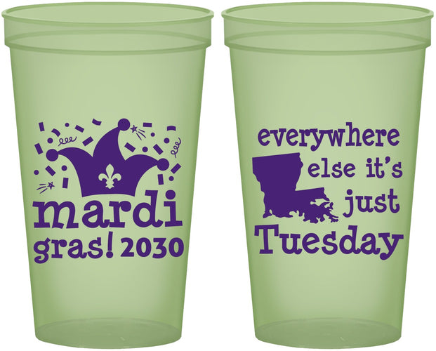 Custom Mardi Gras 22 oz Glow In The Dark Cups - Nola New Orleans | 190016