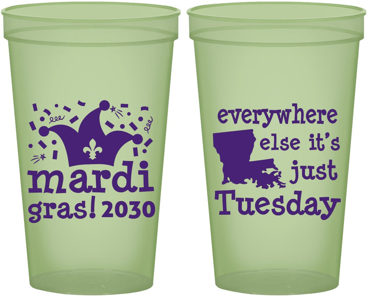 Custom Mardi Gras 22 oz Glow In The Dark Cups - Nola New Orleans | 190016