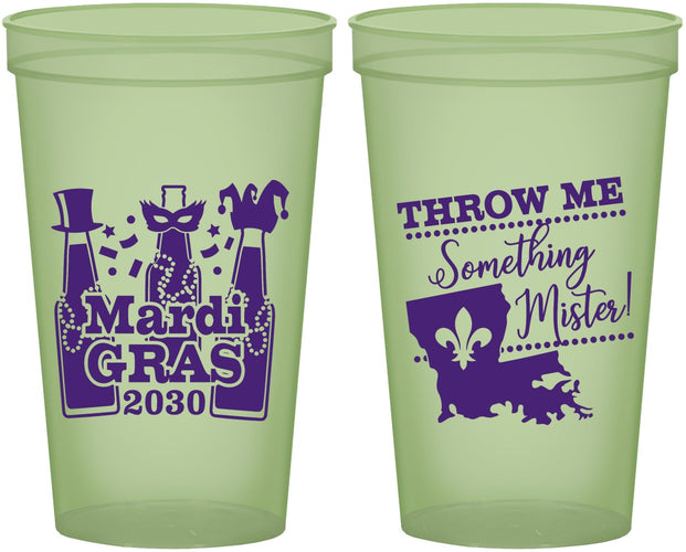 Custom Mardi Gras 22 oz Glow In The Dark Cups - Beads Nola | 190017